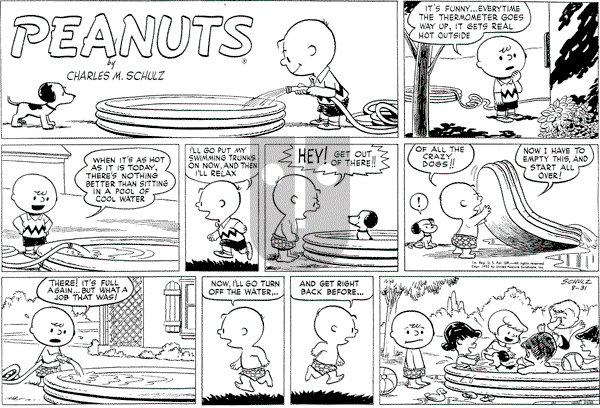 Peanuts - Sunday August 31, 1952 Comic Strip