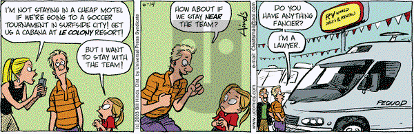 Cleats on Saturday August 16, 2003 Comic Strip