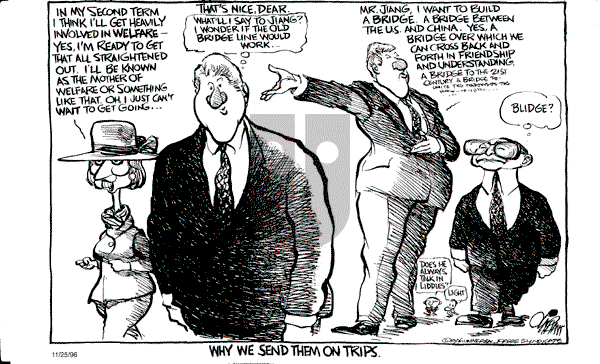 Pat Oliphant - Monday November 25, 1996 Comic Strip