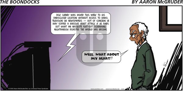 The Boondocks on Sunday March 23, 2003 Comic Strip