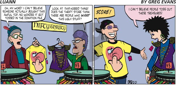 Luann on Sunday February 21, 2016 Comic Strip
