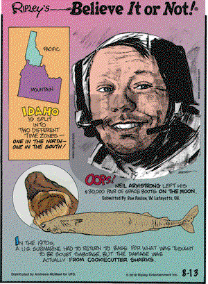 Ripley's Believe It or Not on Monday August 13, 2018 Comic Strip