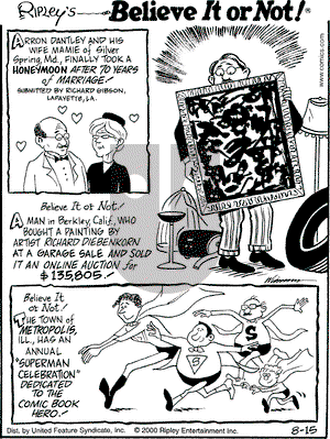 Ripley's Believe It or Not on Tuesday August 15, 2000 Comic Strip