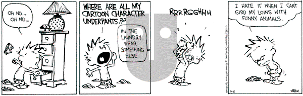 Calvin and Hobbes on Saturday September 5, 1992 Comic Strip