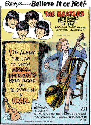 Ripley's Believe It or Not on Saturday February 21, 2015 Comic Strip
