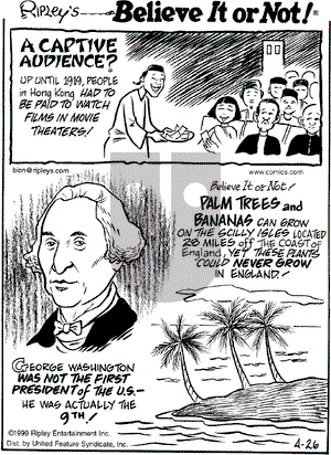 Ripley's Believe It or Not on Monday April 26, 1999 Comic Strip