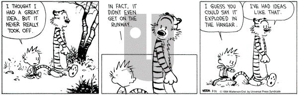 Calvin and Hobbes on Thursday March 31, 1994 Comic Strip
