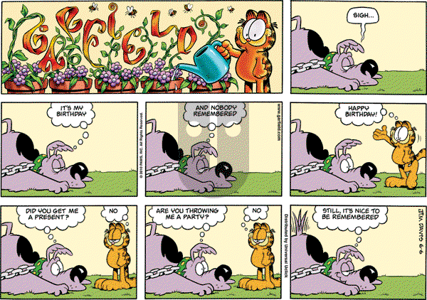 Garfield - Sunday June 6, 2010 Comic Strip