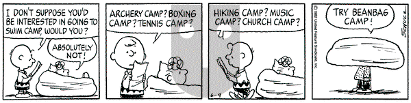 Peanuts on Wednesday June 9, 1982 Comic Strip