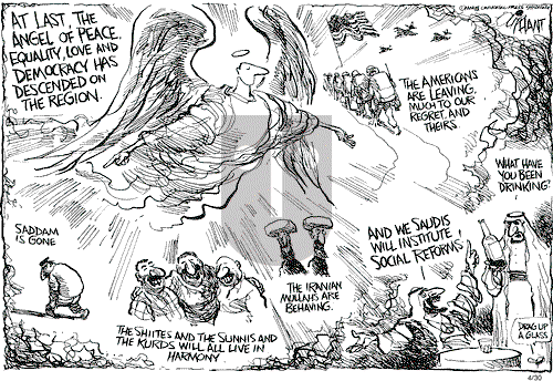 Pat Oliphant on Wednesday April 30, 2003 Comic Strip