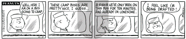 Peanuts on Saturday June 5, 1965 Comic Strip