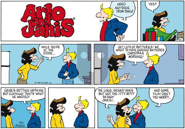 Arlo and Janis on Sunday December 21, 1997 Comic Strip