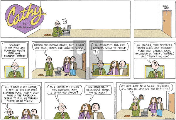 Cathy Classics - Sunday April 5, 2009 Comic Strip