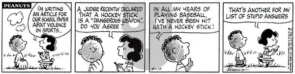 Peanuts on Thursday August 19, 1976 Comic Strip