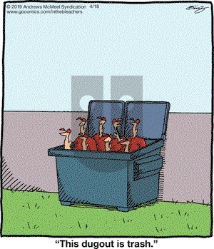 In the Bleachers on Thursday April 18, 2019 Comic Strip