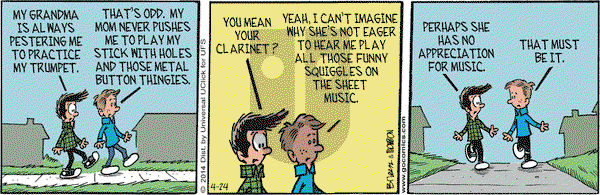 Grand Avenue on Thursday April 24, 2014 Comic Strip