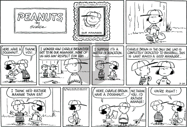 Peanuts - Sunday March 29, 1964 Comic Strip