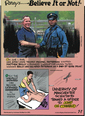 Ripley's Believe It or Not on Saturday July 7, 2018 Comic Strip