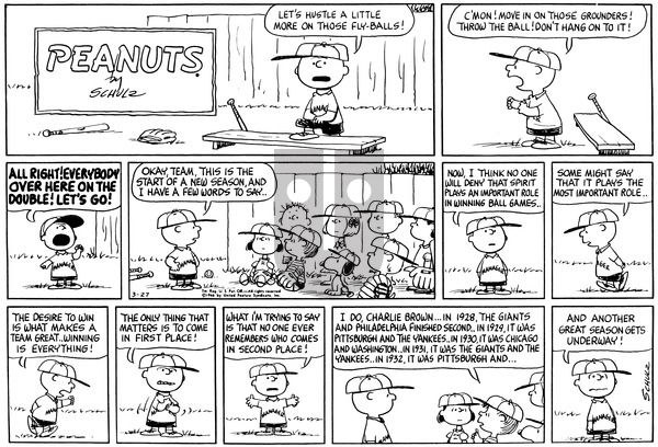 Peanuts on Sunday March 27, 1966 Comic Strip
