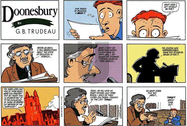 Doonesbury on Sunday February 3, 1991 Comic Strip