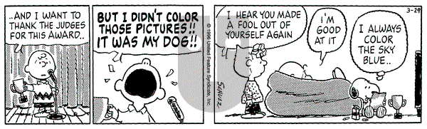 Peanuts on Friday March 29, 1996 Comic Strip