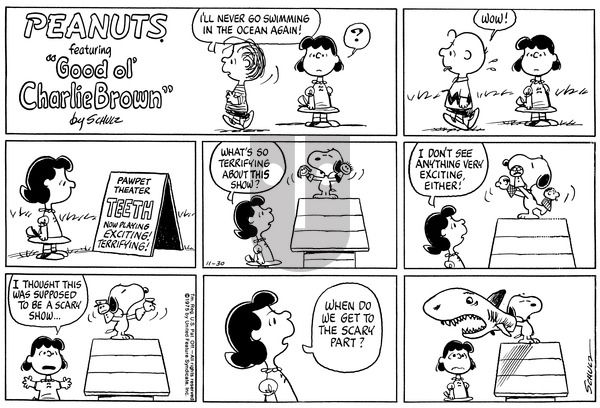 Peanuts - Sunday November 30, 1975 Comic Strip