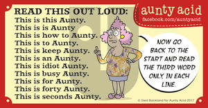 Aunty Acid on Wednesday September 20, 2017 Comic Strip