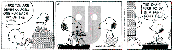 Peanuts on Monday February 1, 1999 Comic Strip