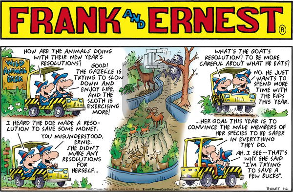 Frank and Ernest - Sunday January 6, 2013 Comic Strip