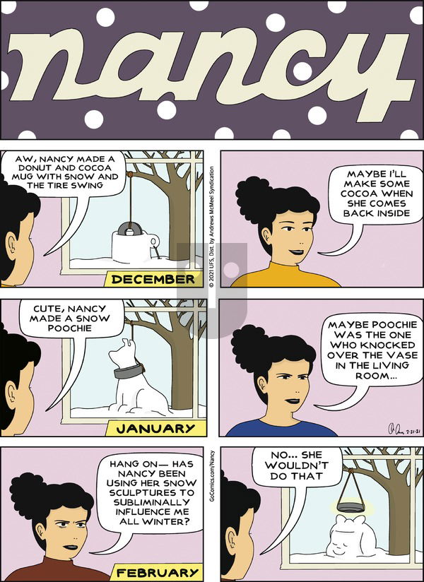 Nancy on Sunday February 21, 2021 Comic Strip