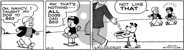 Nancy on Saturday April 24, 1971 Comic Strip