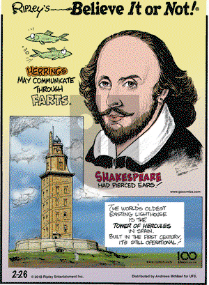 Ripley's Believe It or Not on Tuesday February 26, 2019 Comic Strip