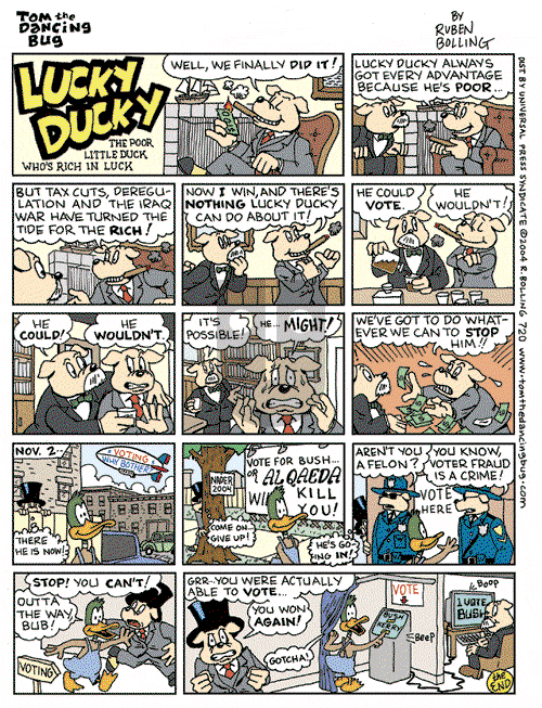 Tom the Dancing Bug on Saturday October 9, 2004 Comic Strip