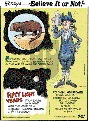 Ripley's Believe It or Not on Friday March 27, 2015 Comic Strip