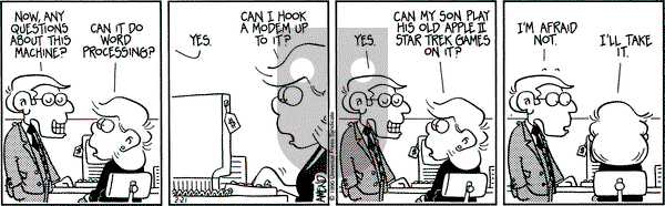 FoxTrot on Wednesday February 21, 1990 Comic Strip