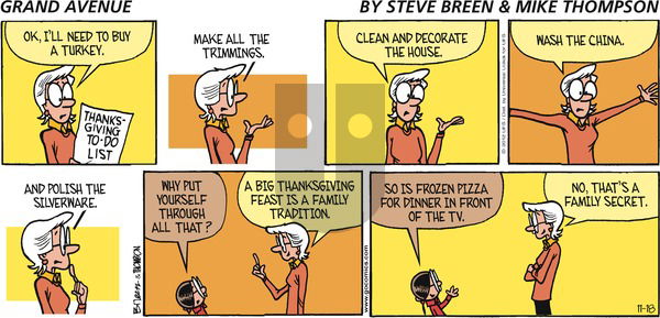 Grand Avenue on Sunday November 18, 2012 Comic Strip