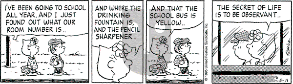 Peanuts - Thursday May 11, 1995 Comic Strip