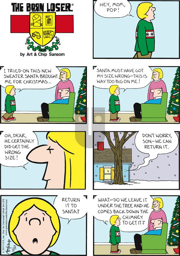 The Born Loser on Sunday December 27, 2015 Comic Strip