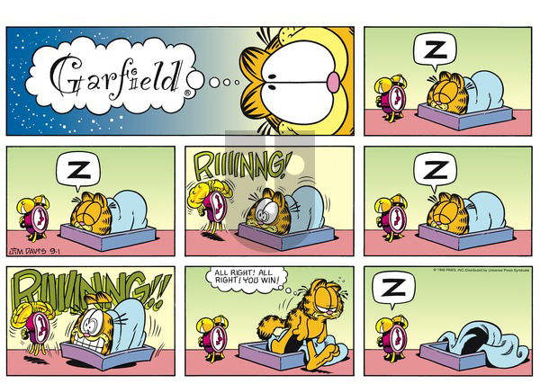 Garfield on Sunday September 1, 1996 Comic Strip