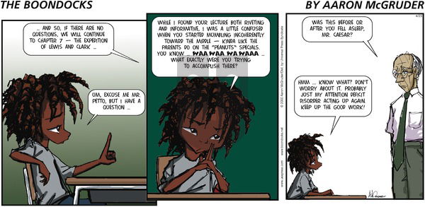 The Boondocks on Sunday April 23, 2000 Comic Strip