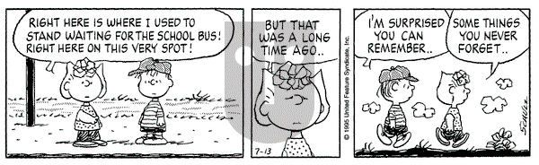 Peanuts on Thursday July 13, 1995 Comic Strip