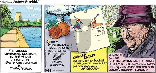 Ripley's Believe It or Not on Sunday May 14, 2017 Comic Strip