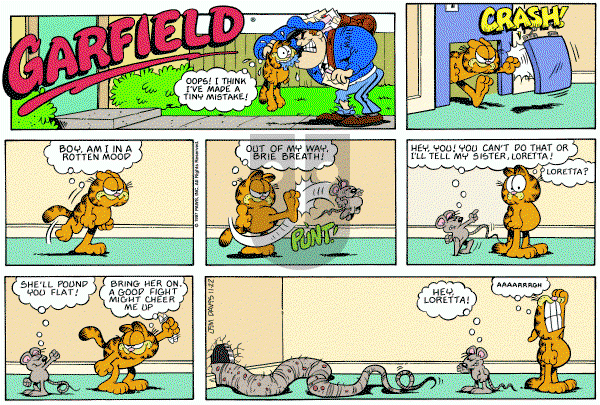 Garfield on Sunday November 22, 1987 Comic Strip
