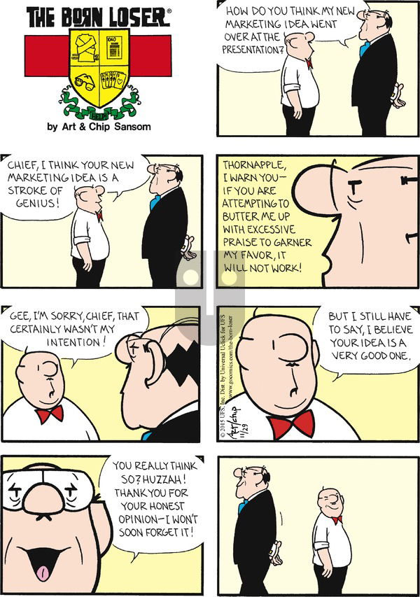 The Born Loser on Sunday November 29, 2015 Comic Strip