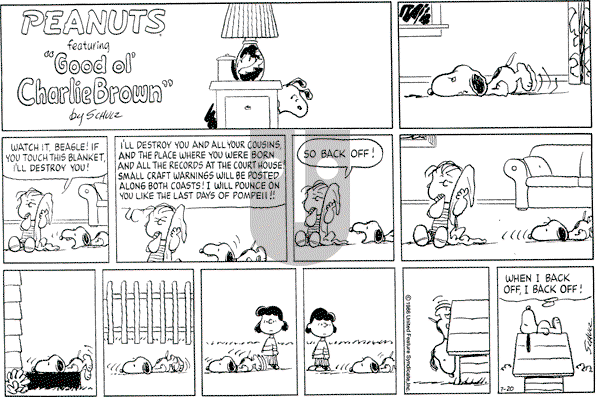 Peanuts - Sunday July 20, 1986 Comic Strip
