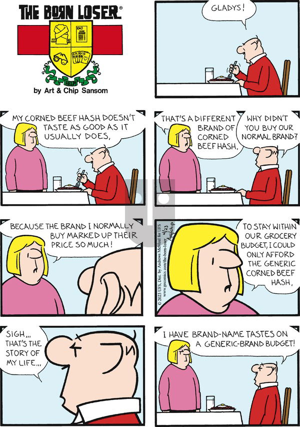 The Born Loser on Sunday April 23, 2023 Comic Strip