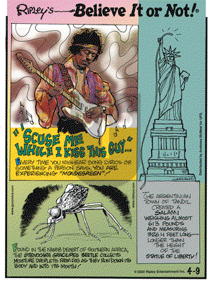 Ripley's Believe It or Not on Thursday April 9, 2020 Comic Strip