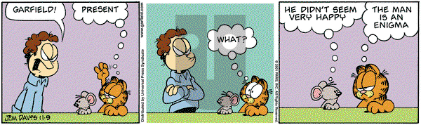 Garfield on Friday November 9, 2001 Comic Strip