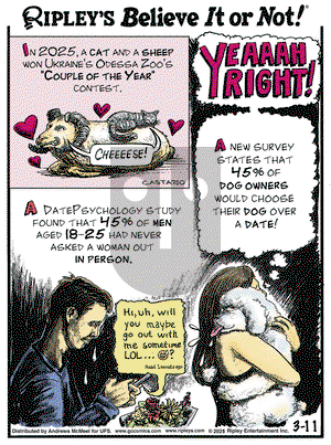 Ripley's Believe It or Not on Tuesday March 11, 2025 Comic Strip