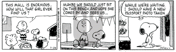 Peanuts on Wednesday July 26, 1989 Comic Strip
